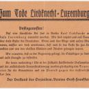 Social democratic association Frankfurt, Leaflet for the death of Liebknecht and Luxemburg, 1919